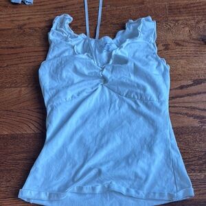 Brandy Melville Blue Ruched Sleeveless Tank Top